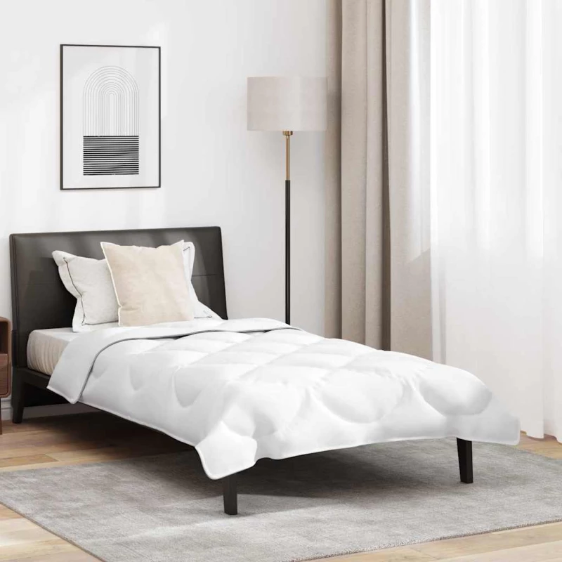 vidaXL Πάπλωμα με μαξιλάρι 2 pcs Λευκό 140 x 200 cm Μικροΐνες