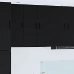 vidaXL Κρεμαστό ντουλάπι κουζίνας με ράφι 2 pcs Μαύρο 30 x 31 x 80 εκ.