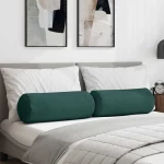 vidaXL Μαξιλάρια Στήριγμα 2 pcs Σκούρο Πράσινο Ø 25 x 70 cm ύφασμα