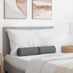 vidaXL Μαξιλάρια Στήριγμα 2 pcs Σκούρο Γκρι Ø 15 x 40 εκ ύφασμα