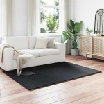 vidaXL Χαλιά Ψεύτικου Κουνελιού Olite Μαύρο 120 x 170 cm Πολυεστέρας