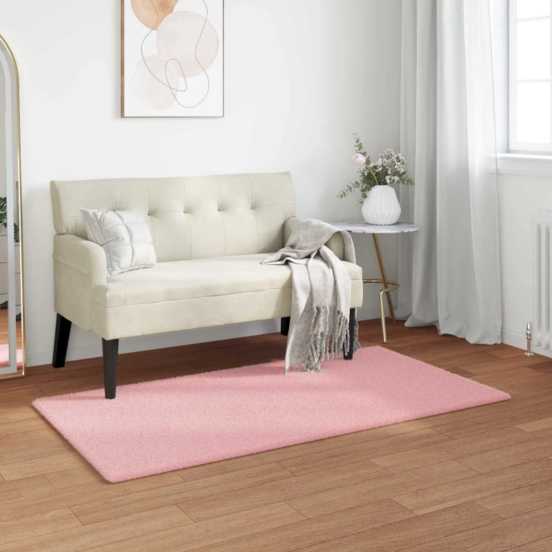 vidaXL Χαλιά Ψεύτικου Κουνελιού Olite Ροζ 60 x 110 cm Πολυεστέρας