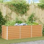 vidaXL Υπερυψωμένη Ζαρντινιέρα Ανοιχτό καφέ 240 x 80 x 77 cm