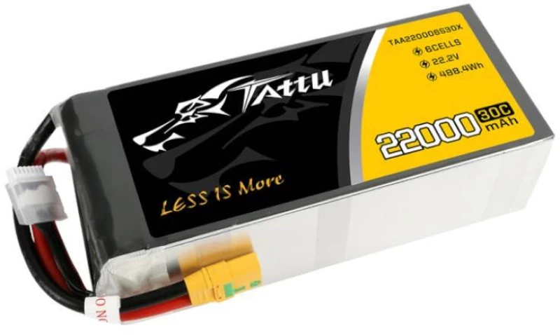 Tattu 22000mAh 22.2V 30C 6S1P Lipo Battery Pack with XT90-S plug
