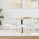 vidaXL Καρέκλα τραπεζαρίας 2 pcs Λευκό και Λευκό Στερεό Ξύλο Ραβέντι