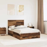 vidaXL Σκελετός Κρεβατιού Παλιό ξύλο 120 x 190 cm Επεξεργασμένο ξύλο
