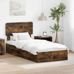 vidaXL Κρεβάτι Αποθήκης Καπνιστό Δρύς 100 x 200 cm Επεξεργασμένο ξύλο