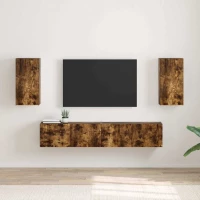 vidaXL Ντουλάπι Τηλεόρασης Τοίχου 2 pcs Καπνιστό Δρύς 30 x 31 x 60 εκ
