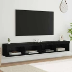 vidaXL Βάσεις τηλεόρασης Panama 2 pcs Μαύρη Οξυά 100 x 30 x 30 cm