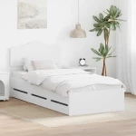 vidaXL Σκελετός Κρεβατιού Λευκό 75 x 190 cm Μηχανήματος Ξύλο