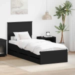 vidaXL Σκελετός Κρεβατιού Μαύρο 75 x 190 cm Μηχανήματος Ξύλο