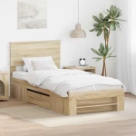 vidaXL Σκελετός Κρεβατιού Δρύς Sonoma 90 x 200 cm Επεξεργασμένο ξύλο