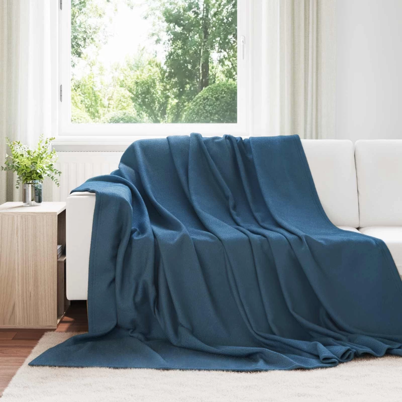 vidaXL Ριχτάρια 6 pcs Σκούρο μπλε 240 x 220 cm Μαλλί