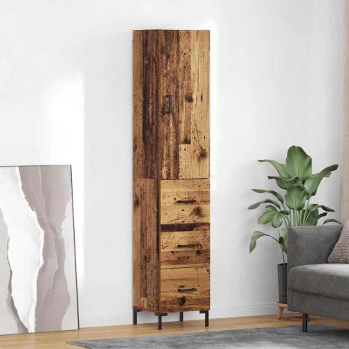 vidaXL Highboard Παλιό Ξύλο 69,5 x 34 x 180 εκ. Επεξεργασμένο ξύλο