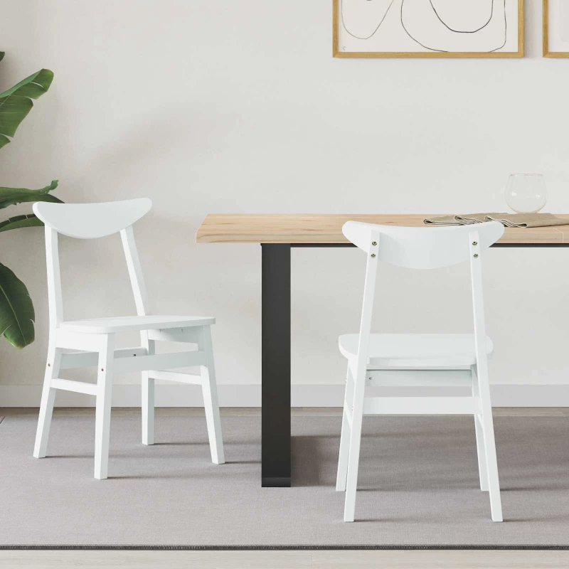 vidaXL Καρέκλες φαγητού 2 pcs Λευκό 42 x 47.5 x 81 εκ