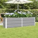 vidaXL Γλάστρα Ανοιχτό γκρι 160 x 40 x 45 cm Ατσάλι