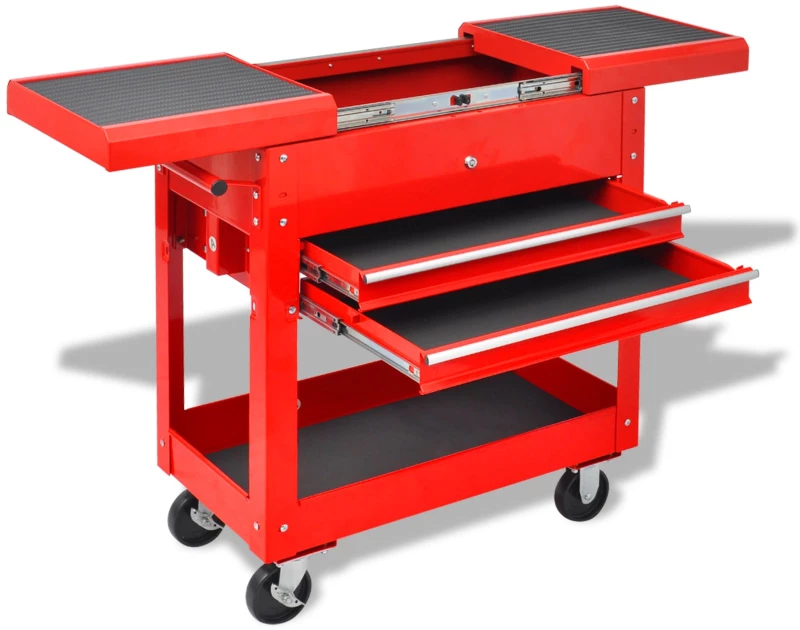 vidaXL Καρότσι εργαλείων Κόκκινο 70.5 x 37 x 71 cm Ατσάλι
