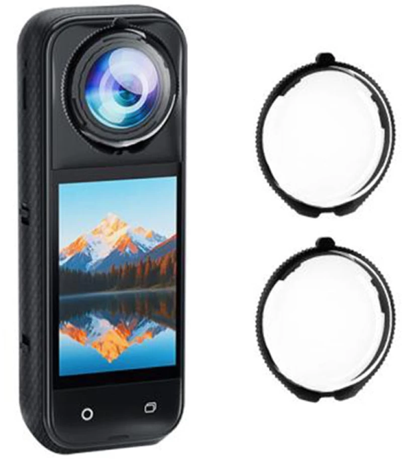 For Insta360 X5 PULUZ Rotating Optical Tempered Glass Lens Guard Protective Cover (Transparent)
