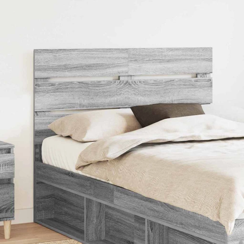 vidaXL Κεφαλάρι με κεφαλάρι Γκρίζο Σονομα 120 cm Επεξεργασμένο ξύλο