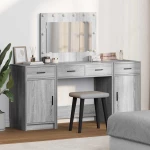 vidaXL Τραπέζι περιποίησης με συρτάρι 3 pcs Γκρι Επεξεργασμένο ξύλο
