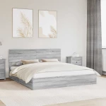 vidaXL Κρεβάτι Αποθήκης Γκρίζο Σονομα 180 x 200 cm Επεξεργασμένο ξύλο