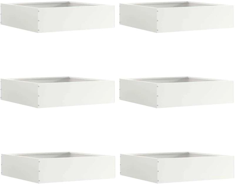 vidaXL Περίγραμμα γκαζόν 6 pcs Λευκό 50 x 50 x 13 εκ Ατσάλι