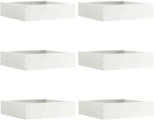 vidaXL Περίγραμμα γκαζόν 6 pcs Λευκό 50 x 50 x 13 εκ Ατσάλι