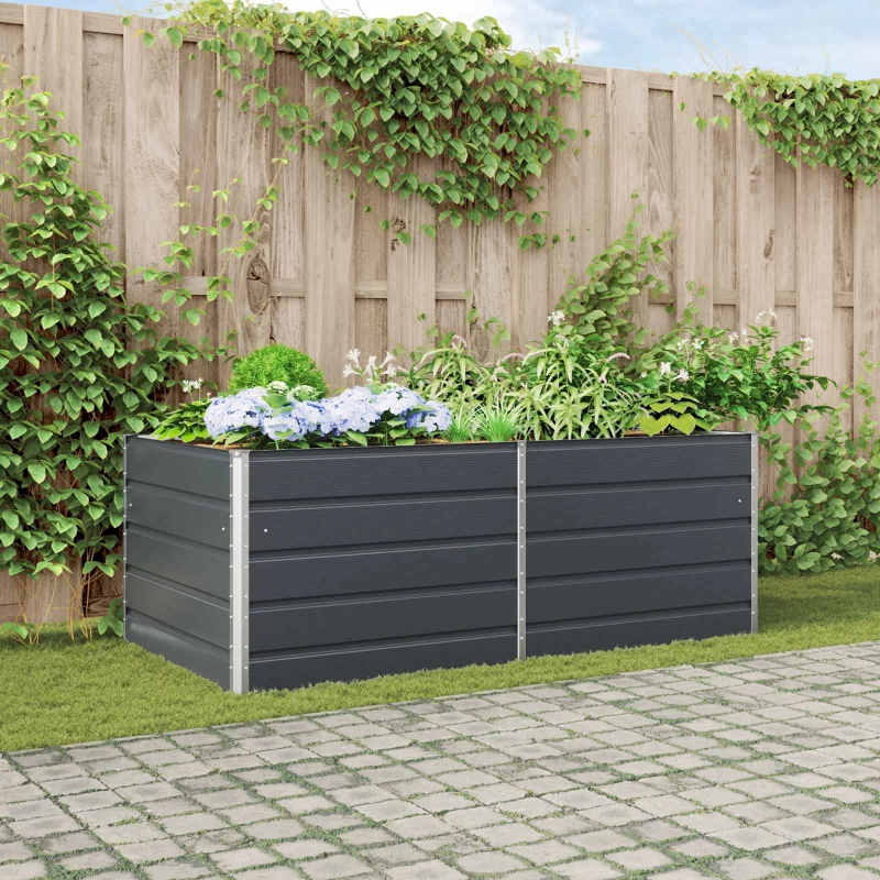 vidaXL Γλάστρα Ανθρακί 195 x 100 x 45 εκ Επικαλυμμένος Χάλυβας