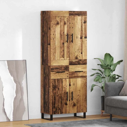 vidaXL Highboard Παλιό ξύλο 69,5 x 34 x 180 εκ. Επεξεργασμένο ξύλο