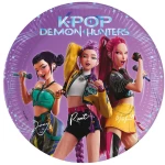 ΠΙΑΤΑ ΧΑΡΤΙΝΑ ΜΕΣΑΙΑ 20 εκ. 8 τεμ. K-POP DEMON HUNTERS (#98639)