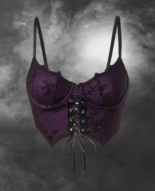 Δαντελένιος Κορσές Bralette Μοβ