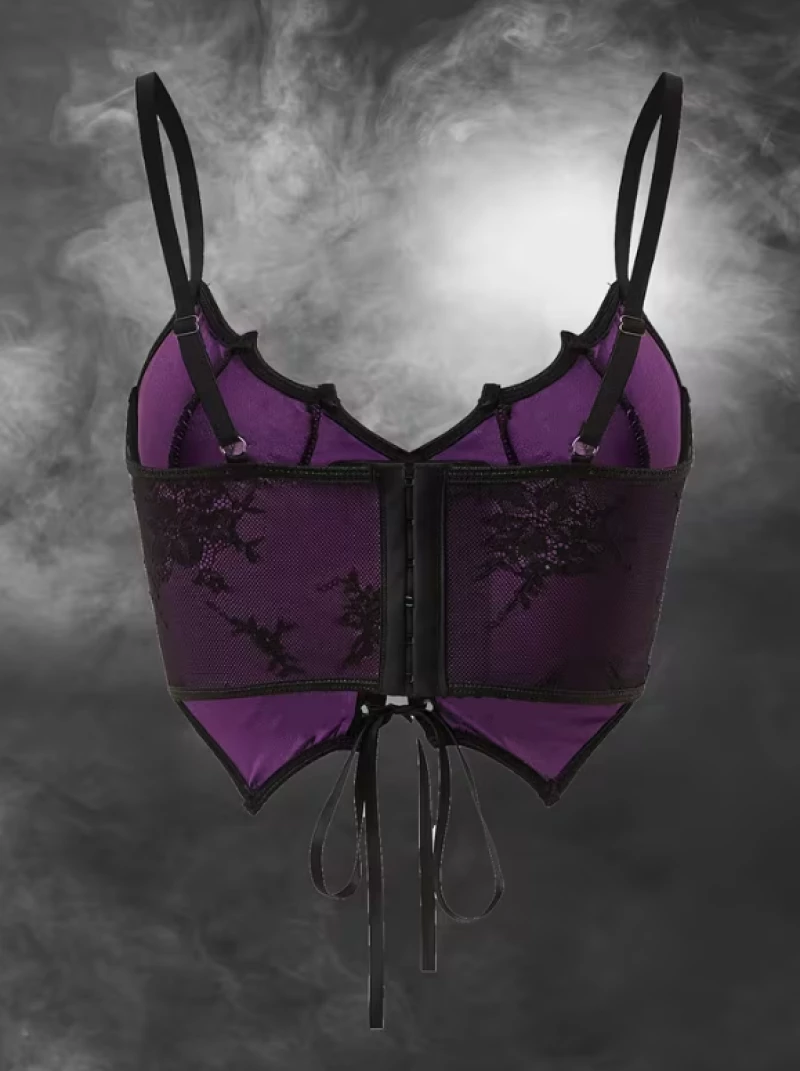 Δαντελένιος Κορσές Bralette Μοβ