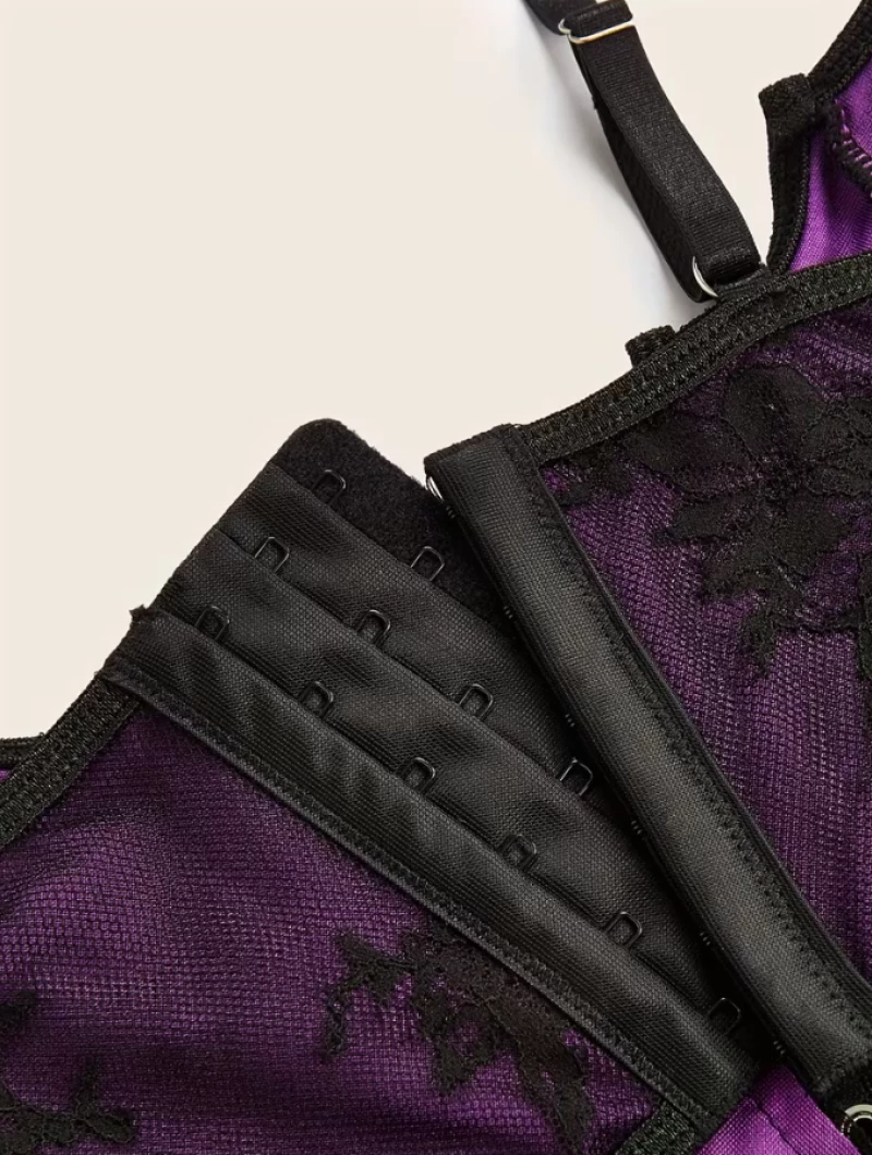 Δαντελένιος Κορσές Bralette Μοβ