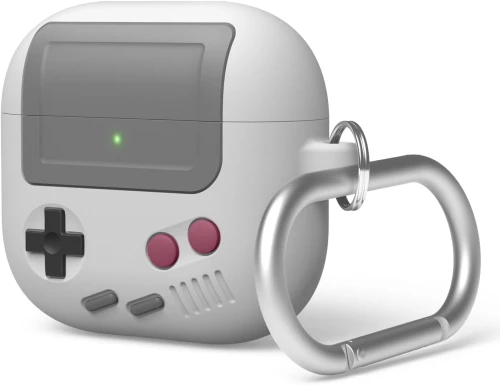 Θήκη Apple AirPods 4th Gen - Elago AirPods Retro AW5 Hang Case Ρετρό Σιλικόνης - Light Grey (EAP4AW5-HANG-LGY)