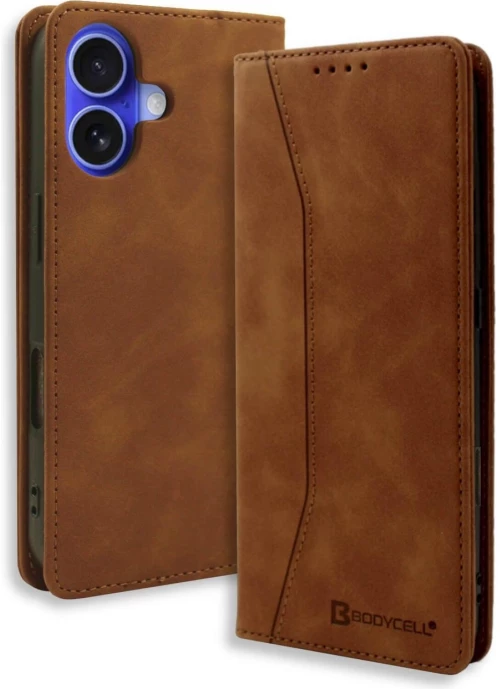 Θήκη iPhone 17 Bodycell Book Case Πορτοφόλι - Brown (5206015083112)