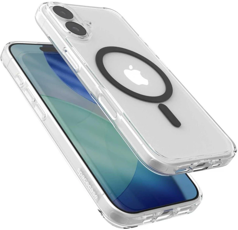 Θήκη iPhone 17 Spacecase Clear MagSafe Σκληρή Διάφανη με MagSafe - Black (5905719130978)
