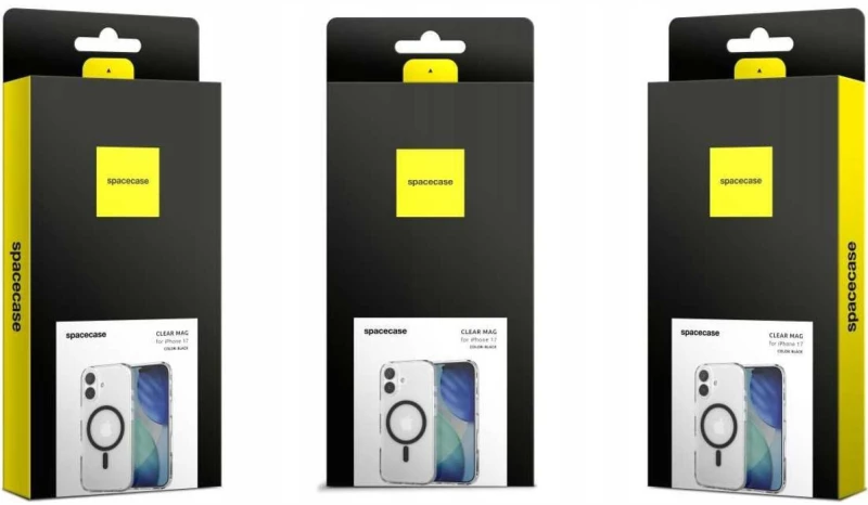 Θήκη iPhone 17 Spacecase Clear MagSafe Σκληρή Διάφανη με MagSafe - Black (5905719130978)