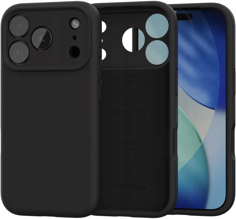 Θήκη iPhone 17 Pro Max Spacecase Silicone Mag Case Σιλικόνης με MagSafe - Black (5905719132170)