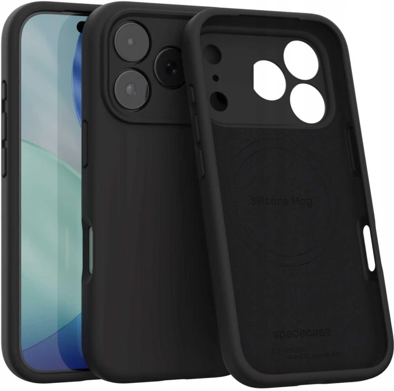 Θήκη iPhone 17 Pro Max Spacecase Silicone Mag Case Σιλικόνης με MagSafe - Black (5905719132170)