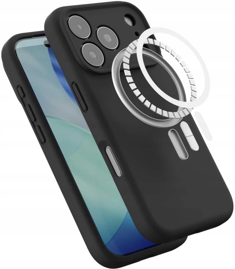Θήκη iPhone 17 Pro Max Spacecase Silicone Mag Case Σιλικόνης με MagSafe - Black (5905719132170)