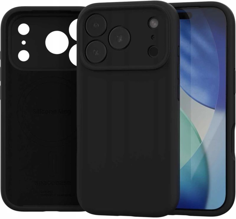 Θήκη iPhone 17 Pro Max Spacecase Silicone Mag Case Σιλικόνης με MagSafe - Black (5905719132170)