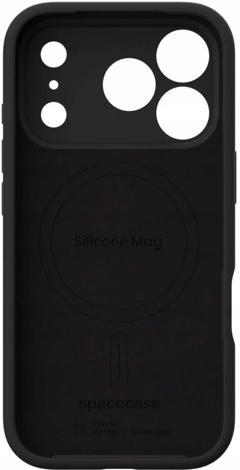 Θήκη iPhone 17 Pro Max Spacecase Silicone Mag Case Σιλικόνης με MagSafe - Black (5905719132170)
