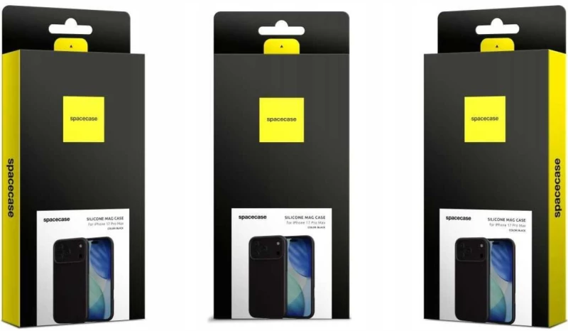 Θήκη iPhone 17 Pro Max Spacecase Silicone Mag Case Σιλικόνης με MagSafe - Black (5905719132170)