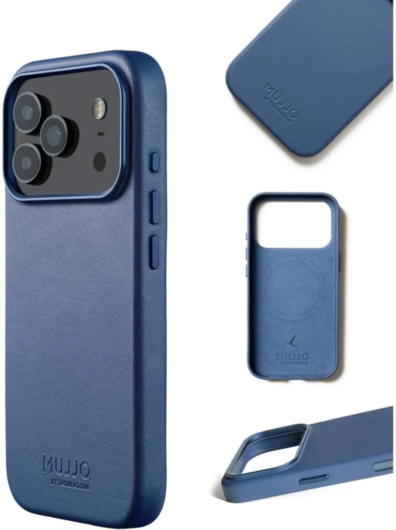 Θήκη iPhone 17 Pro MUJJO by Troubadour Full Leather Case Δερμάτινη με MagSafe - Monaco Blue (MUJJO-CL-061-BL)