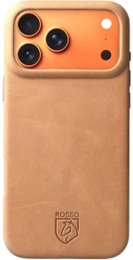 Θήκη iPhone 17 Pro Max Rosso Elite Back Cover Δερμάτινη με MagSafe - Light Brown (8719246484612)
