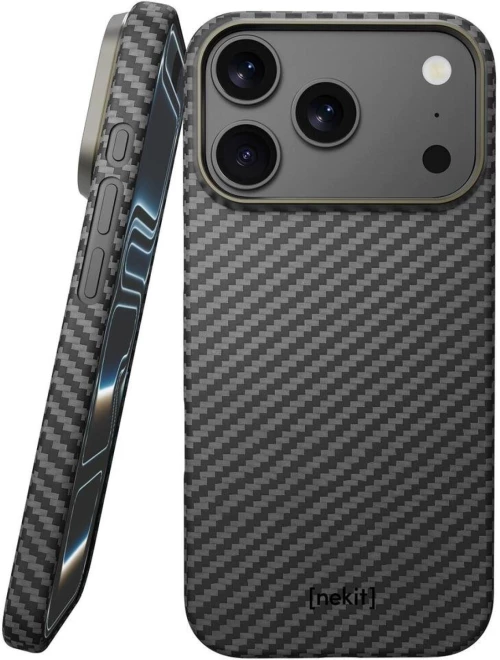 Θήκη iPhone 17 Pro Nekit Fiber Σκληρή με MagSafe Aramid Fiber 1mm 1500D Kevlar - Black (8719246494543)