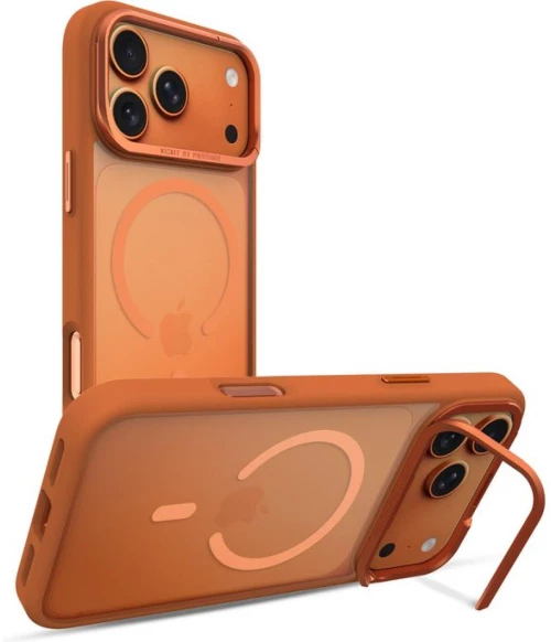 Θήκη iPhone 17 Pro Prodigee KickIt Διάφανη Ανθεκτική με MagSafe & KickStand - Orange (IPH17P-6.3-KICK-ORG)