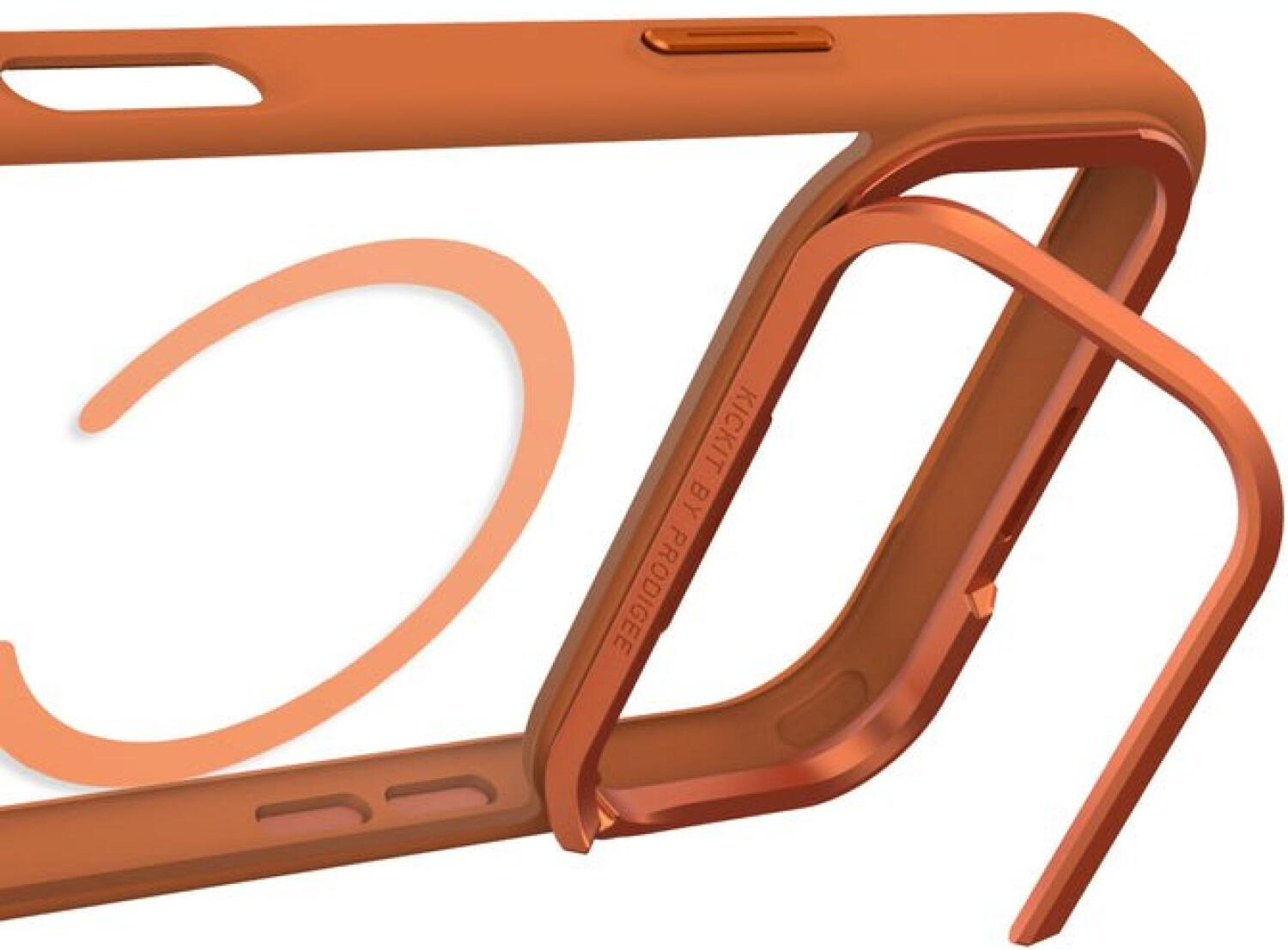 Θήκη iPhone 17 Pro Prodigee KickIt Διάφανη Ανθεκτική με MagSafe & KickStand - Orange (IPH17P-6.3-KICK-ORG)