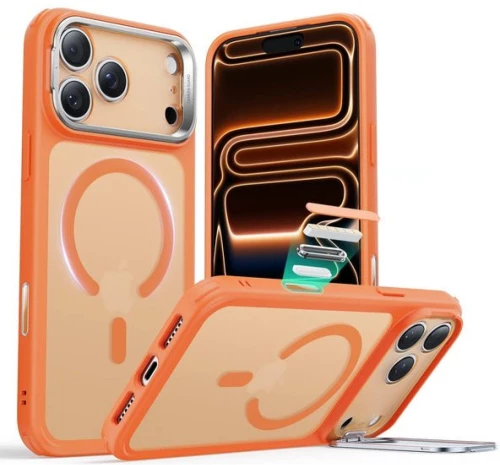 Θήκη iPhone 17 Pro Max ESR Classic Hybrid Magnetic with Stash Stand Ανθεκτική με MagSafe / Kickstand & Κάλυμμα για Camera Control - Frosted Orange (4894240291665)