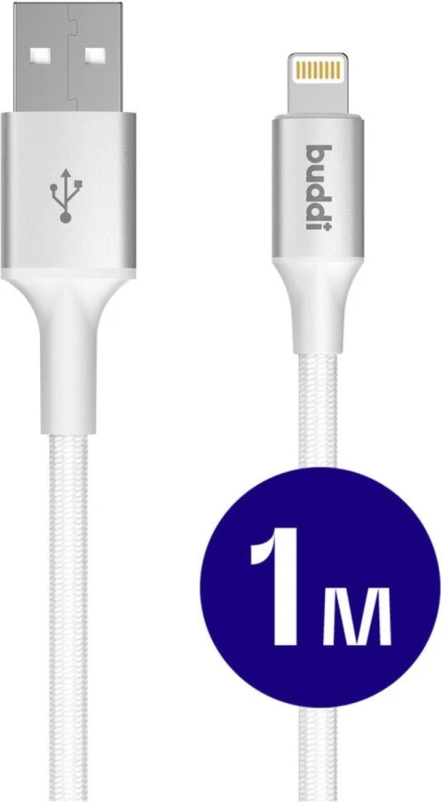 Καλώδιο Buddi Flex Φόρτισης & Μεταφοράς Δεδομένων USB-A σε Lightning 100cm 12W - White (8719246497452)